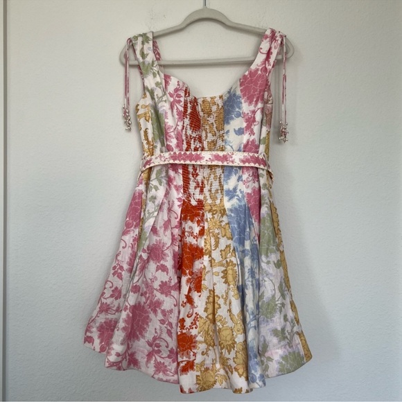 Zimmermann Multicolor Off-Shoulder Mini Dress 3 - Picture 9 of 11